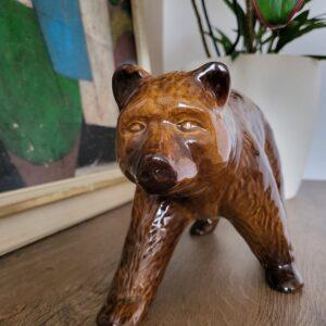 Náhľad Zberateľská socha hnedého medveďa (Grizzly): Vintage keramika