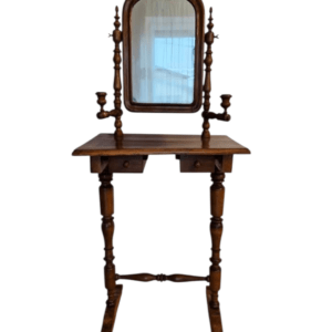Elegantný starožitný toaletný stolík s otočným zrkadlom (Biedermeier/Viktoriánsky štýl)
