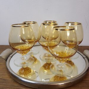 Náhľad Sada elegantných jantárových pohárov na koňak/brandy