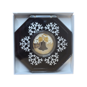 Zberateľská strieborná minca Kiribati "Vianočný zvonček" 2013, 2 Oz Proof