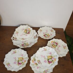 Náhľad Starožitný porcelánový servírovací tanier a 6 dezertných tanierov, M.Z. Austria (Moritz Zdekauer)