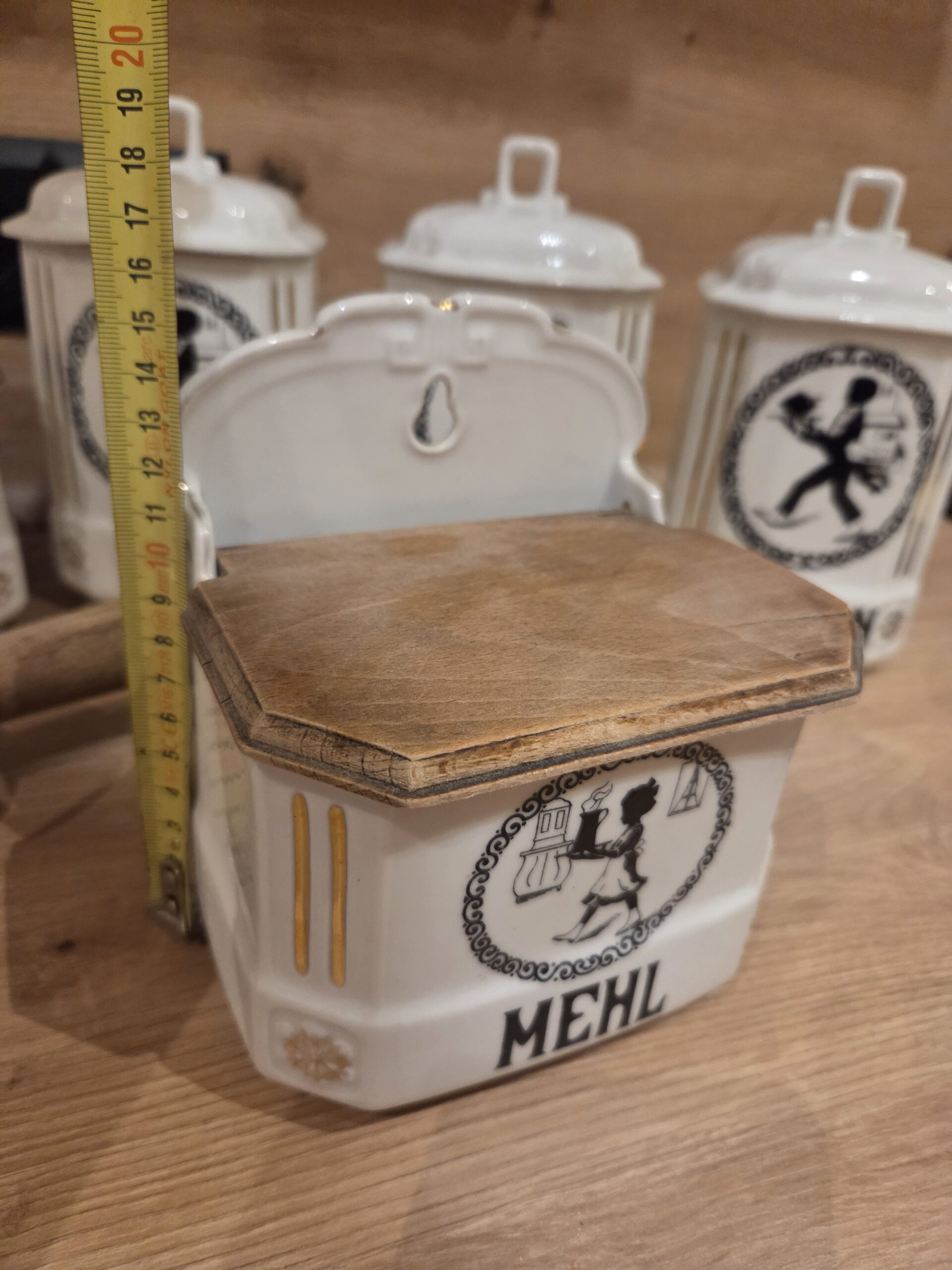 Starožitný keramický (porcelánový) súbor kuchynských dóz – Obrázok 6