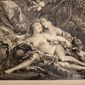 Náhľad Starožitný keramický servírovací podnos s motívom Jupiter a Kallisto od Françoisa Bouchera