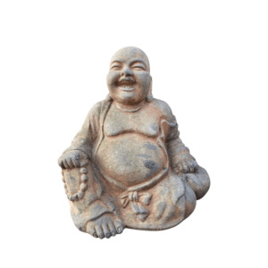 Záhradná socha vysmiaty Budha – symbol šťastia a hojnosti