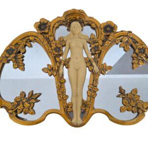 Zberateľské secesné zrkadlo: „Secesná nymfa“ (Art Nouveau)