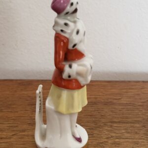 Náhľad Starožitná porcelánová soška – Dáma v zimnom odeve (Art Deco)