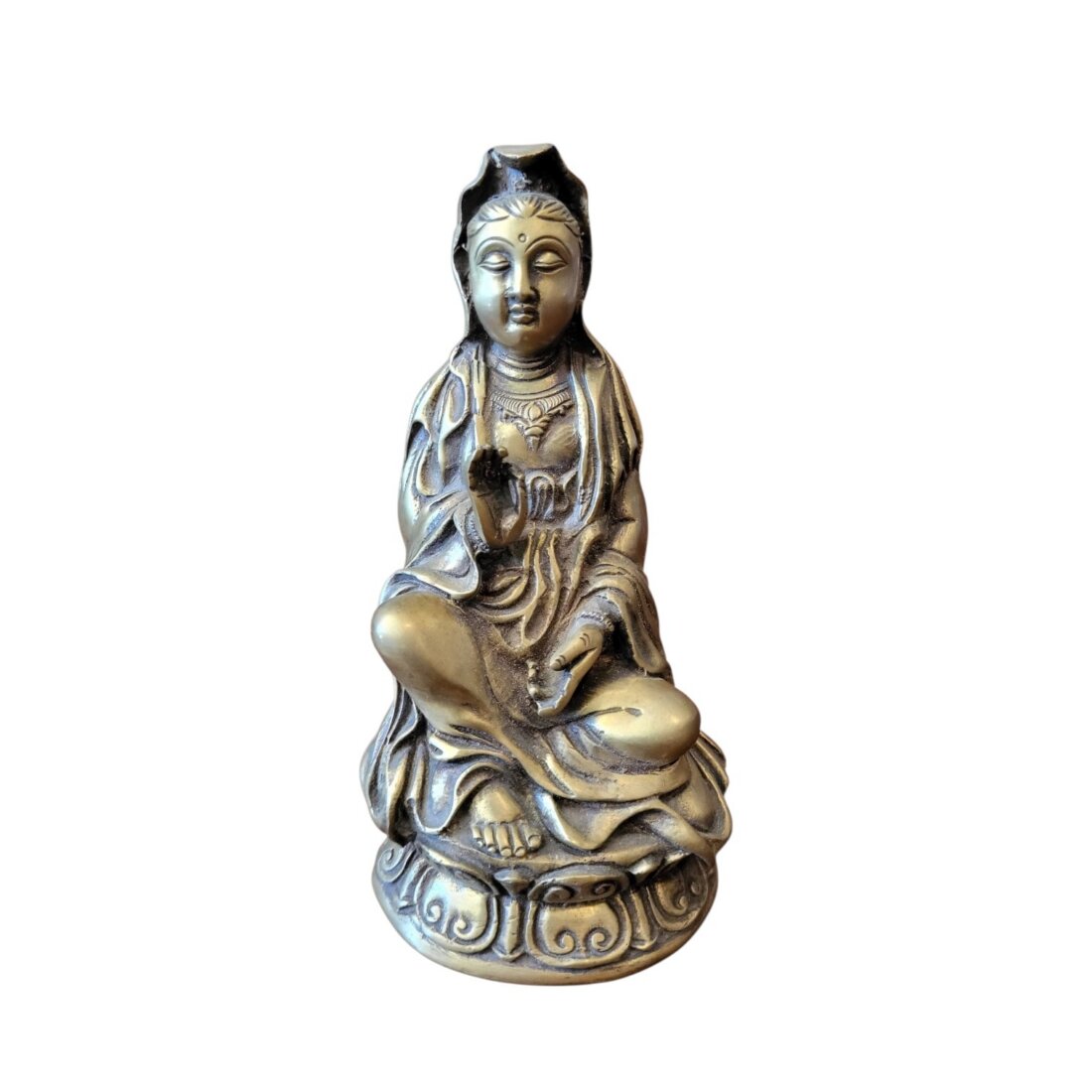 Mosadzná / bronzová soška Guanyin (Kuan-jin) – Bohyňa súcitu