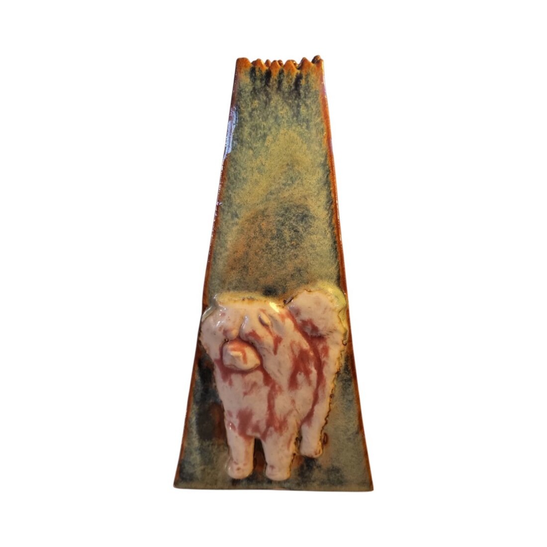Retro keramická váza s 3D motívom psa (Chow-Chow) – Výška 26 cm