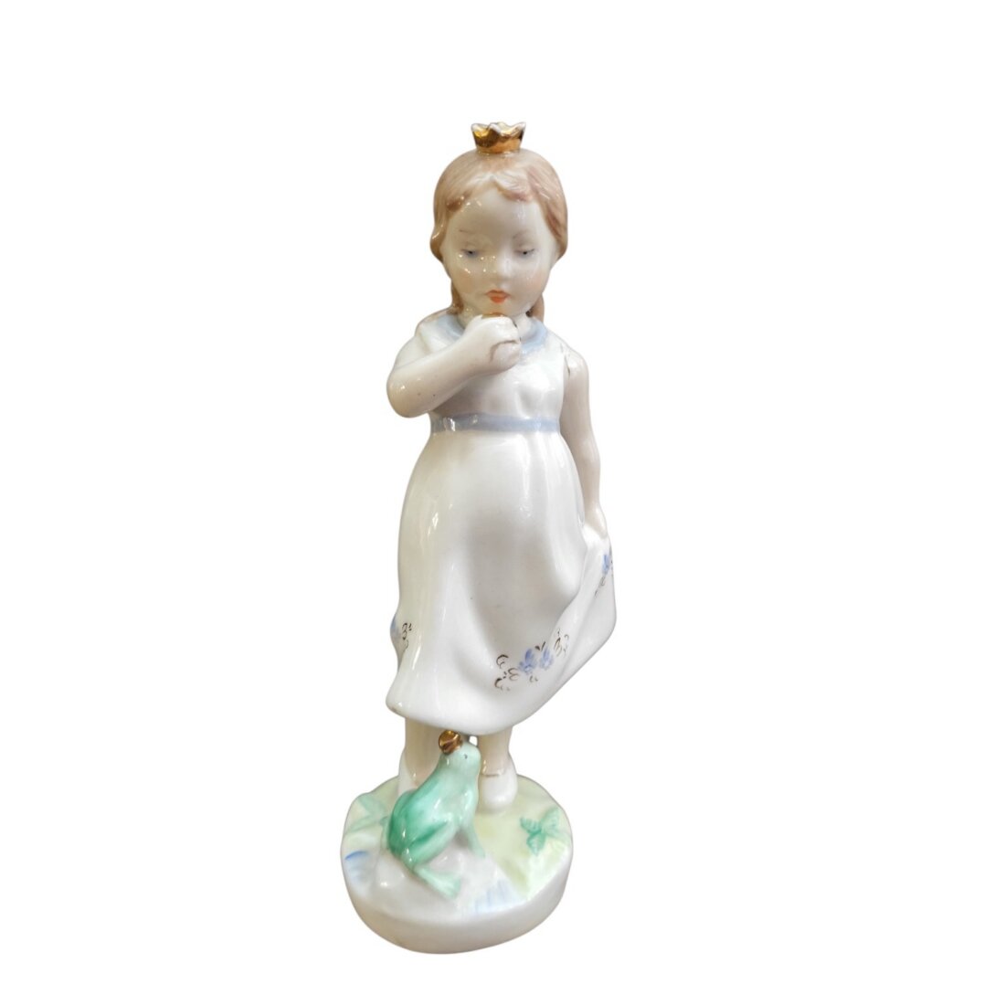 Porcelánová soška Royal Dux – Princezná a žaba (E. Strobach)
