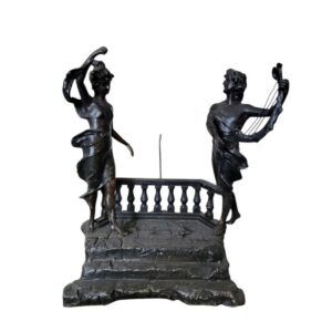 Starožitný figurálny stojan / atramentár – Hudobník a tanečnica