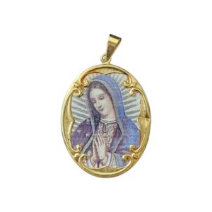 Starožitný zlatý medailón 585 (14k) – Madonka „Heilige Maria“