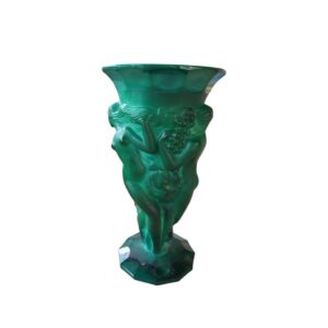 Starožitná malachitová váza „Vinobranie“ – Schlevogt, kolekcia Ingrid (Art Deco)