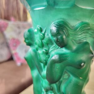 Náhľad Starožitná malachitová váza „Vinobranie“ – Schlevogt, kolekcia Ingrid (Art Deco)