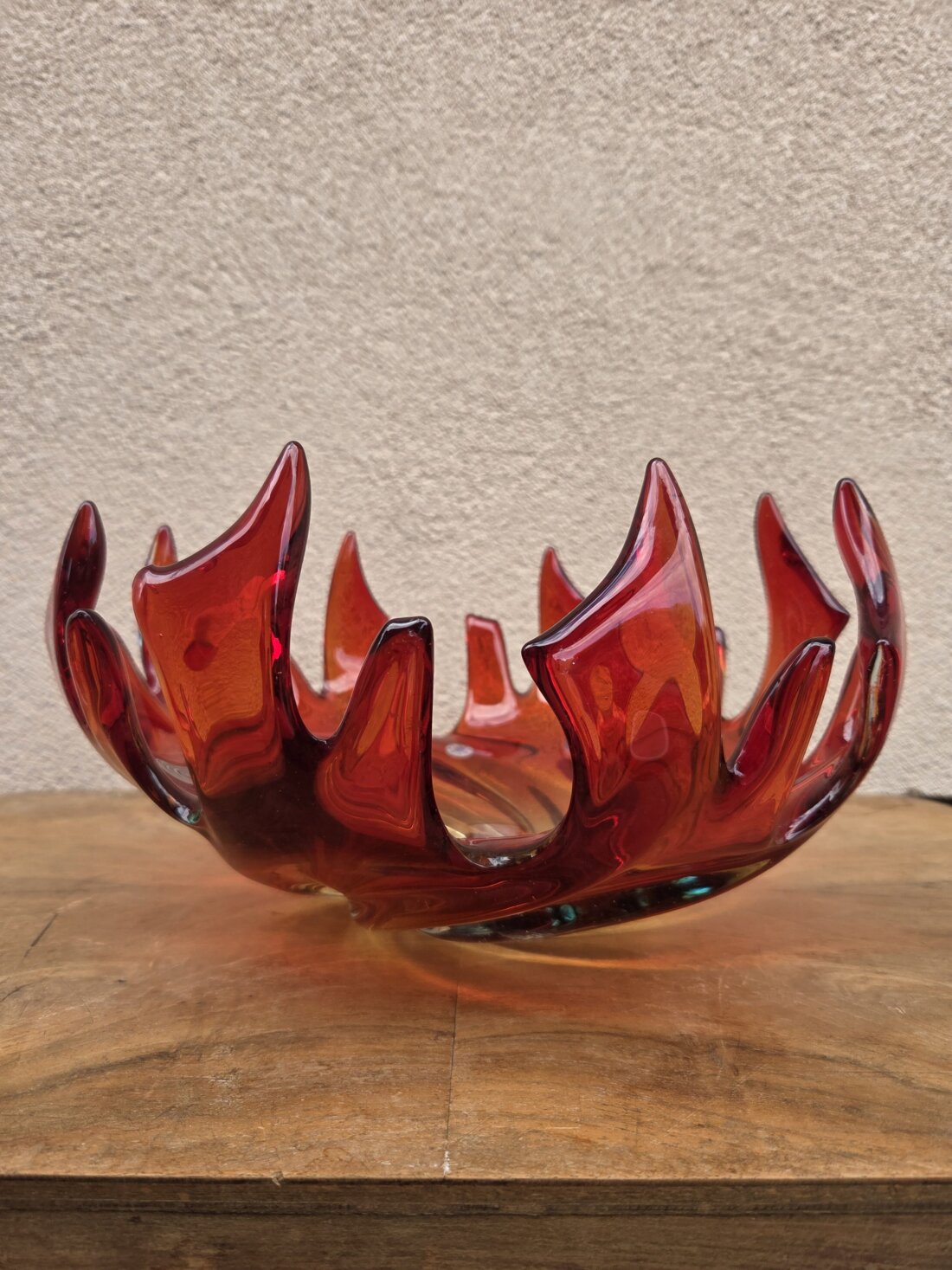 Veľká dizajnová misa „Inferno“ – Murano art glass, Taliansko (50.-60. roky) – Obrázok 3