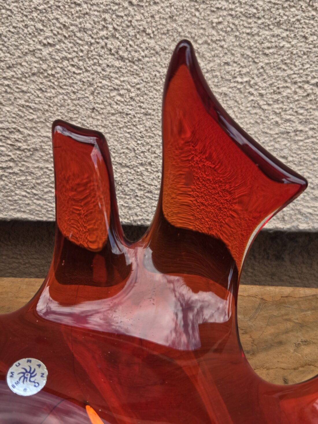 Veľká dizajnová misa „Inferno“ – Murano art glass, Taliansko (50.-60. roky) – Obrázok 5