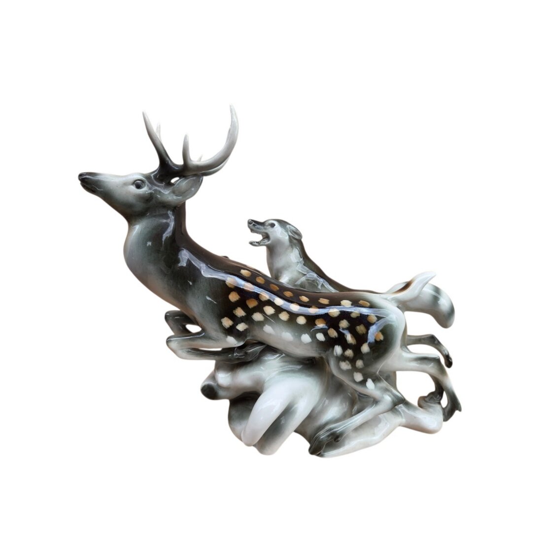 Veľká porcelánová soška Štvanica (462/3) – Royal Dux Bohemia (Luxor)