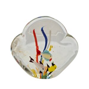 Luxusné zberateľské sklenené akvárium „Mušľa“ – Murano (70. roky)