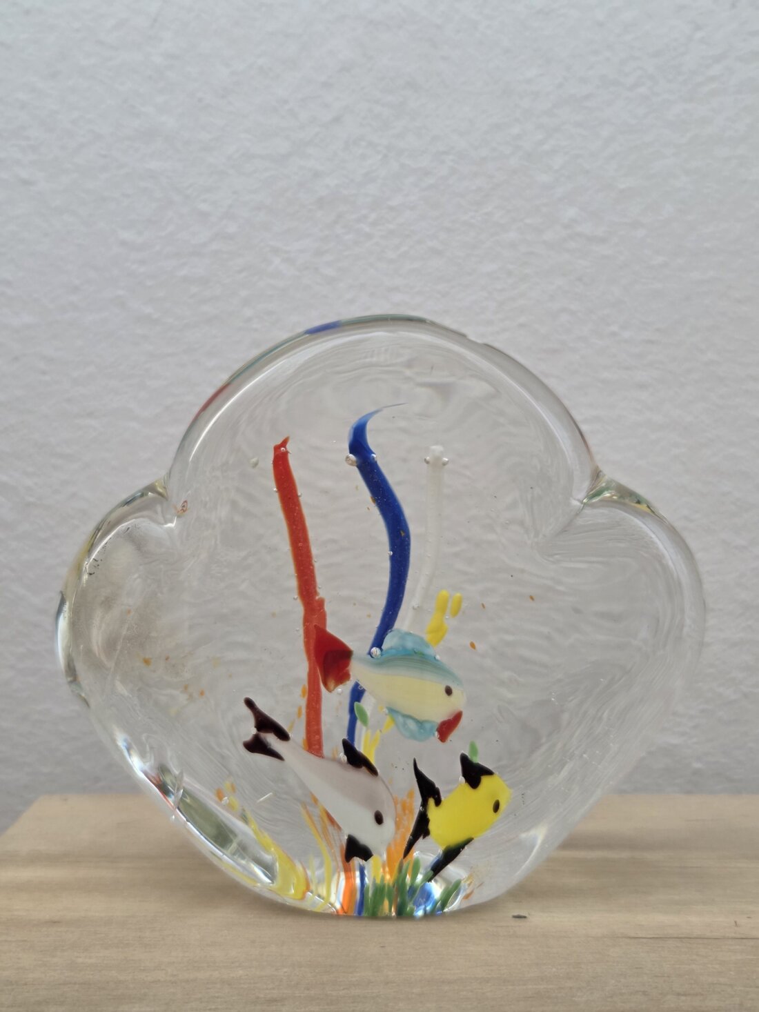 Luxusné zberateľské sklenené akvárium „Mušľa“ – Murano (70. roky) – Obrázok 4